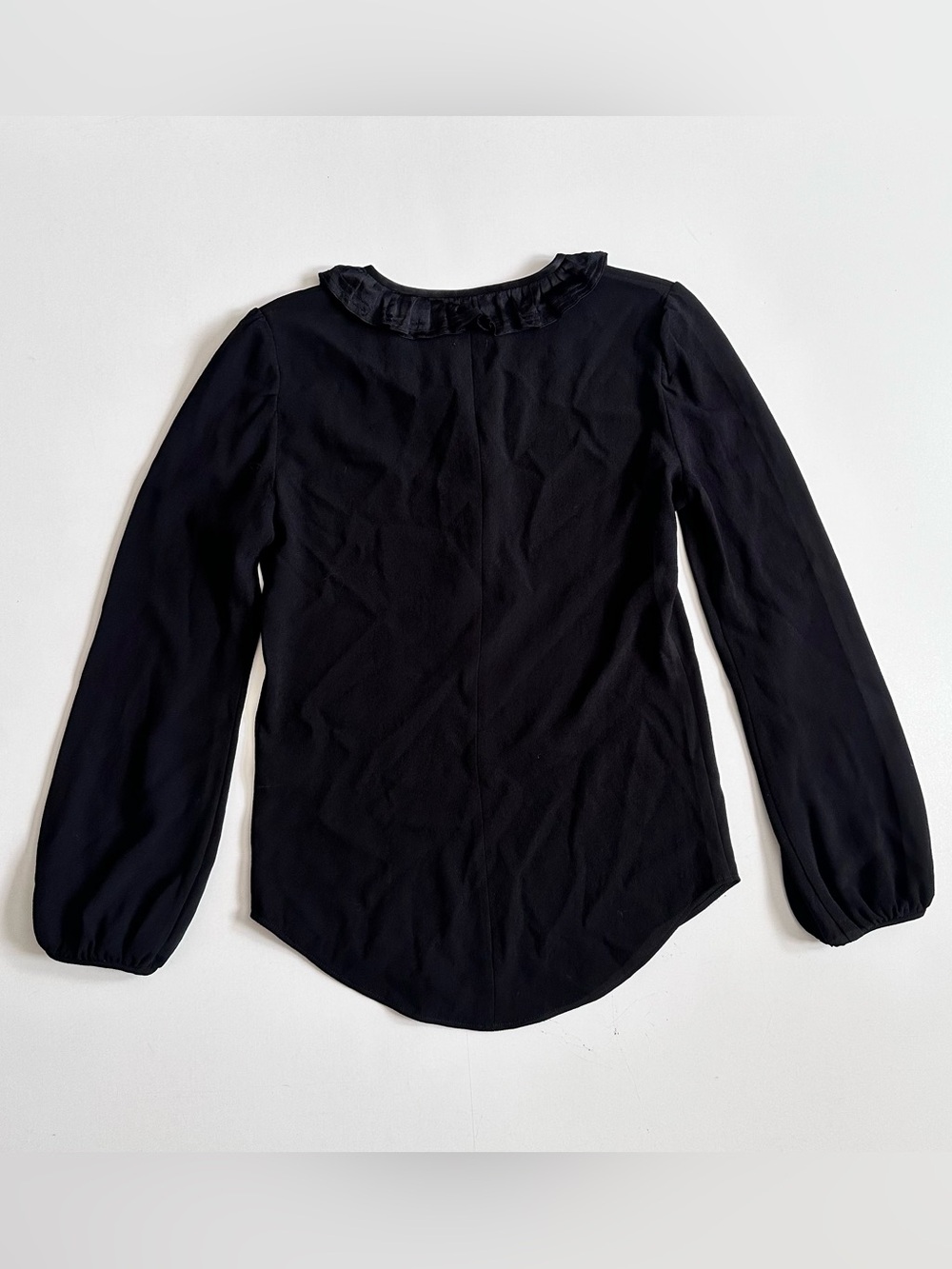Isabel Marant Black Long Sleeve Top Silk Collar Size Small - Picture 4 of 4
